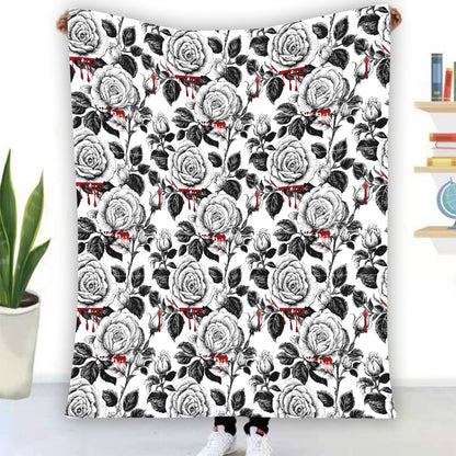 Love in Vein Flannel Blanket - Shadow Threadz Crypt