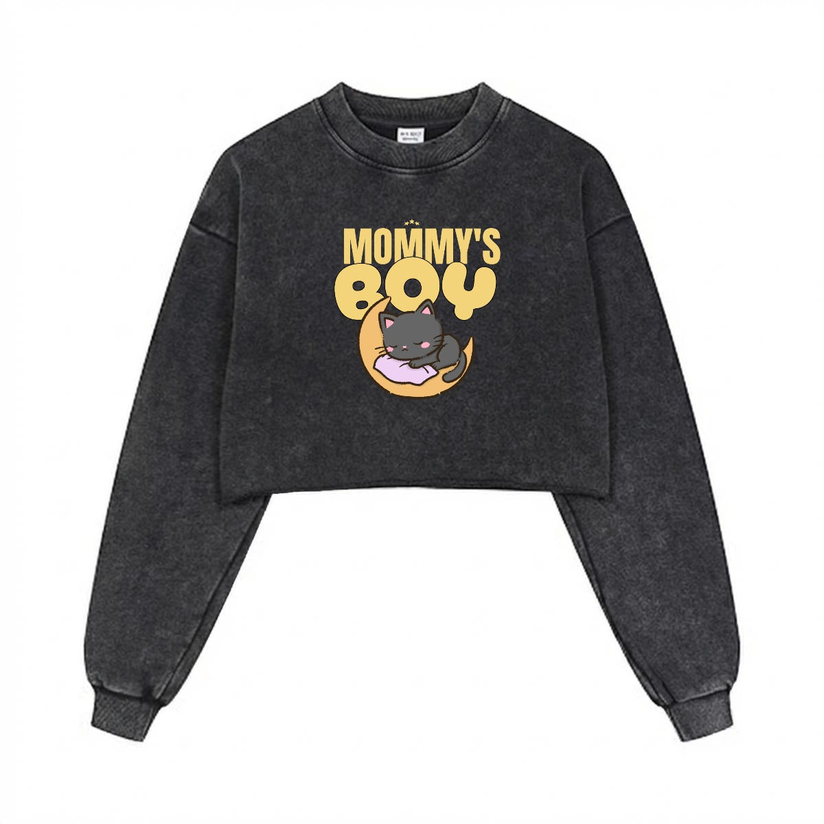 Mommy's Boy Cropped Cotton Hoodie - Shadow Threadz Crypt