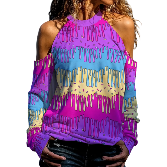 Melted Candy Dream Cold Shoulder Play Sweater