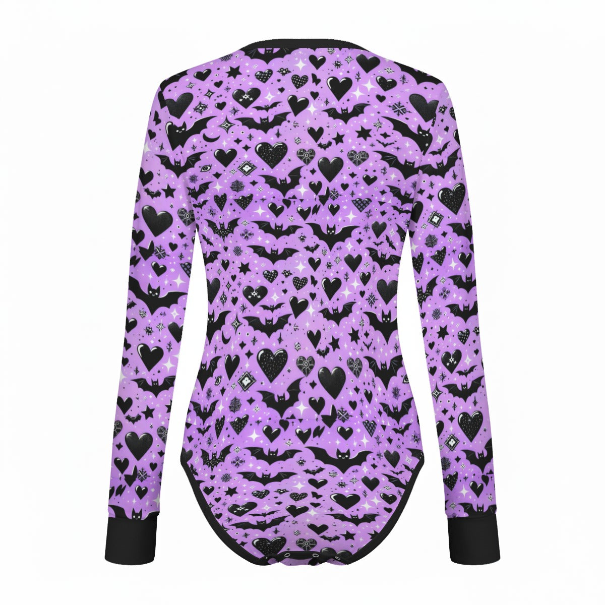 Batty Hearts Long Sleeve CuddleSuit