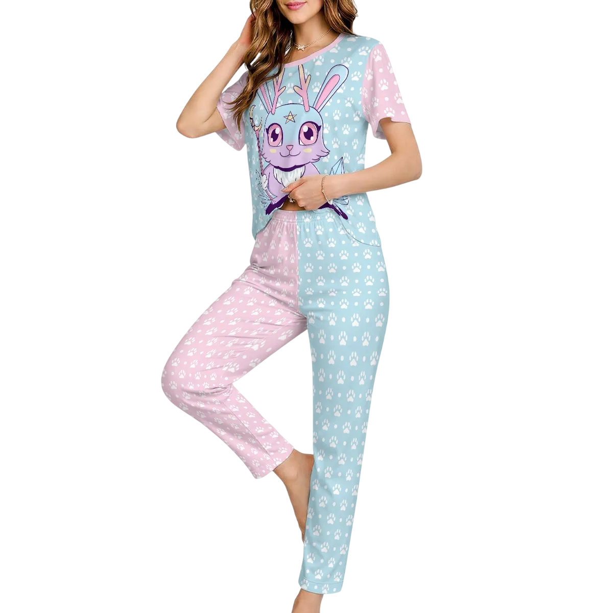 Sweet Jackalope Soft Pastel Pajama Set