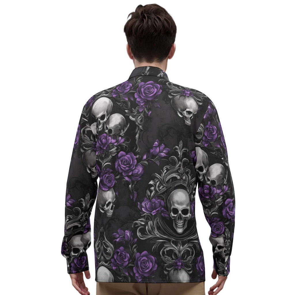 Petals & Decay Unisex Long Sleeve Silk Shirt - Shadow Threadz Crypt