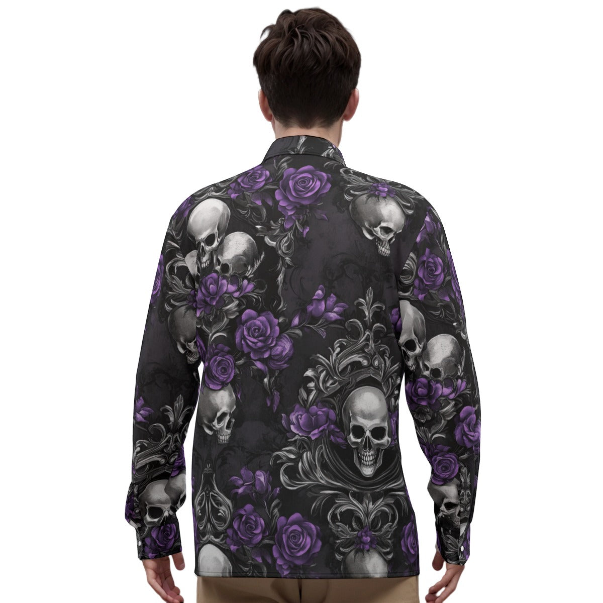 Petals & Decay Unisex Long Sleeve Silk Shirt - Shadow Threadz Crypt
