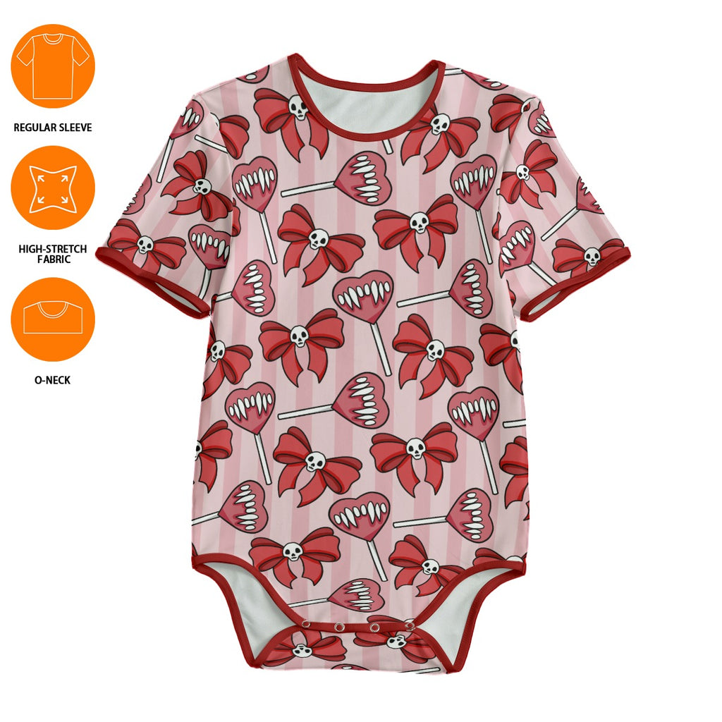 Sweet & Sinful Short Sleeve CuddleSuit - Shadow Threadz Crypt
