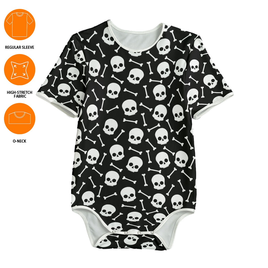 Bone Baby Short Sleeve CuddleSuit - Shadow Threadz Crypt