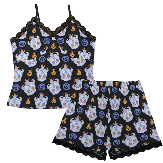 Hexed Cutie Lace Cami Jammies Set - Shadow Threadz Crypt