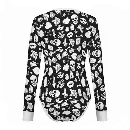 Dark Relics Long Sleeve CuddleSuit - Shadow Threadz Crypt