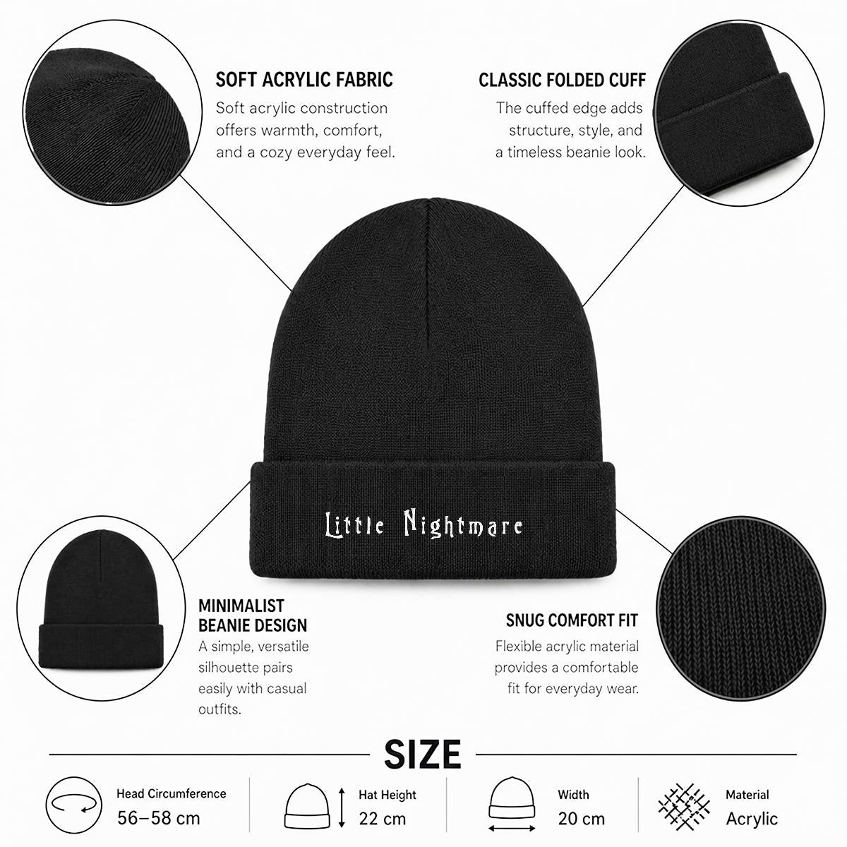 Little Nightmare Embroidered Beanie