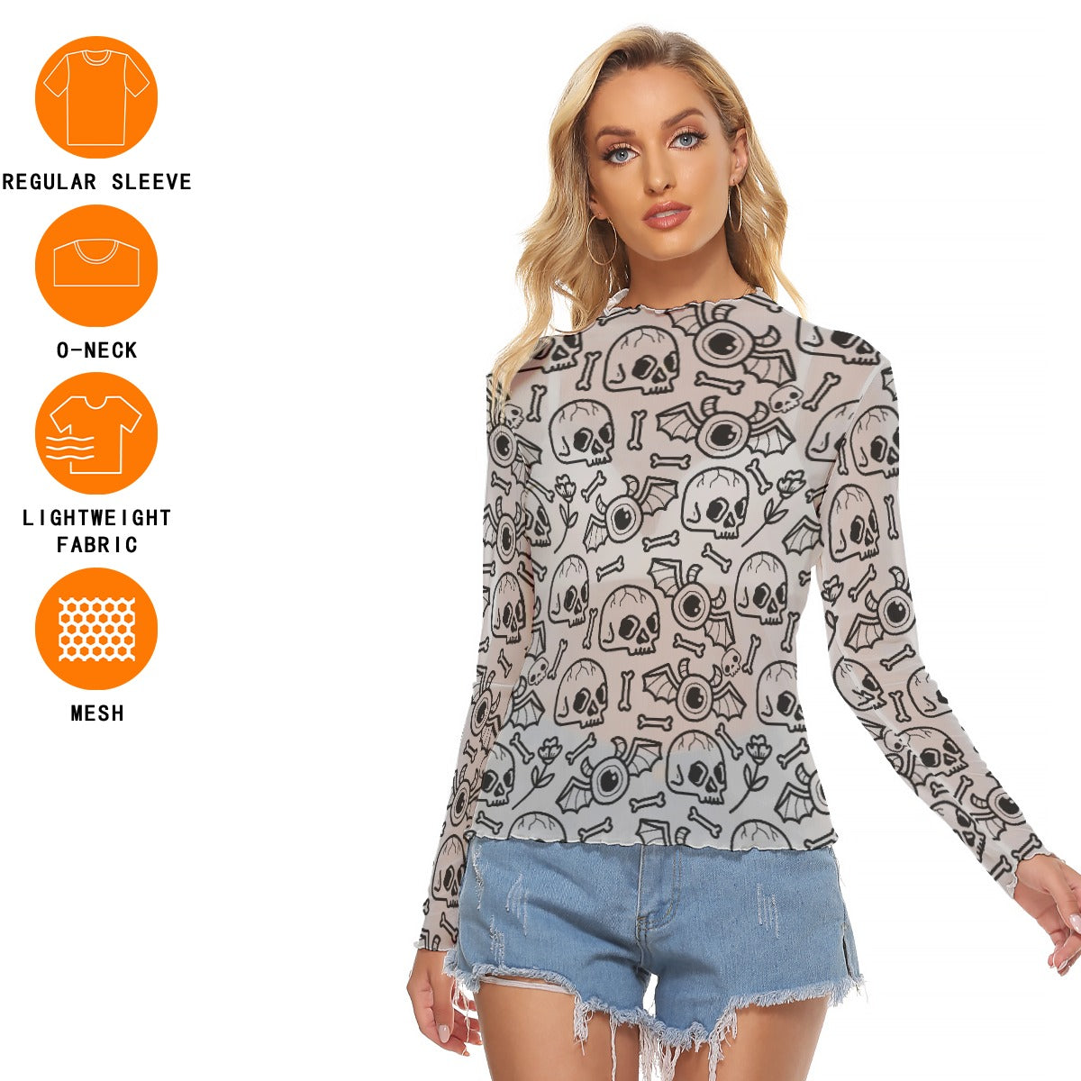Skeletal Whisper Unisex Mesh Top - Shadow Threadz Crypt