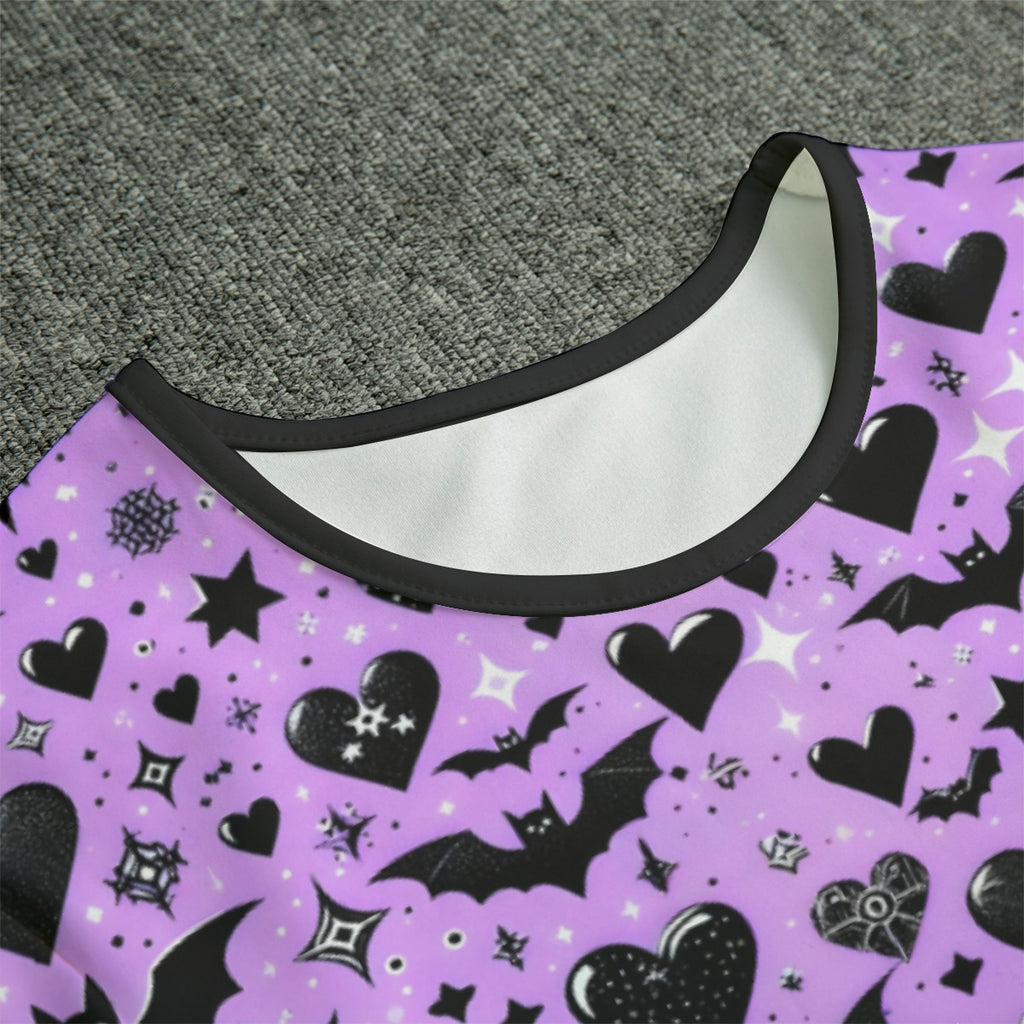 Batty Hearts Short Sleeve CuddleSuit - Shadow Threadz Crypt