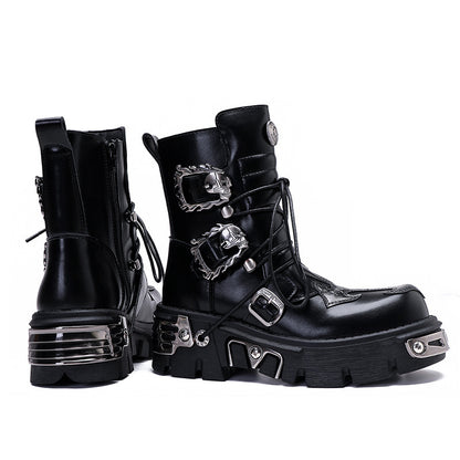 Iron Warden Gothic Unisex Combat Boots - Shadow Threadz Crypt