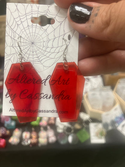 Holographic Coffin Resin Earrings
