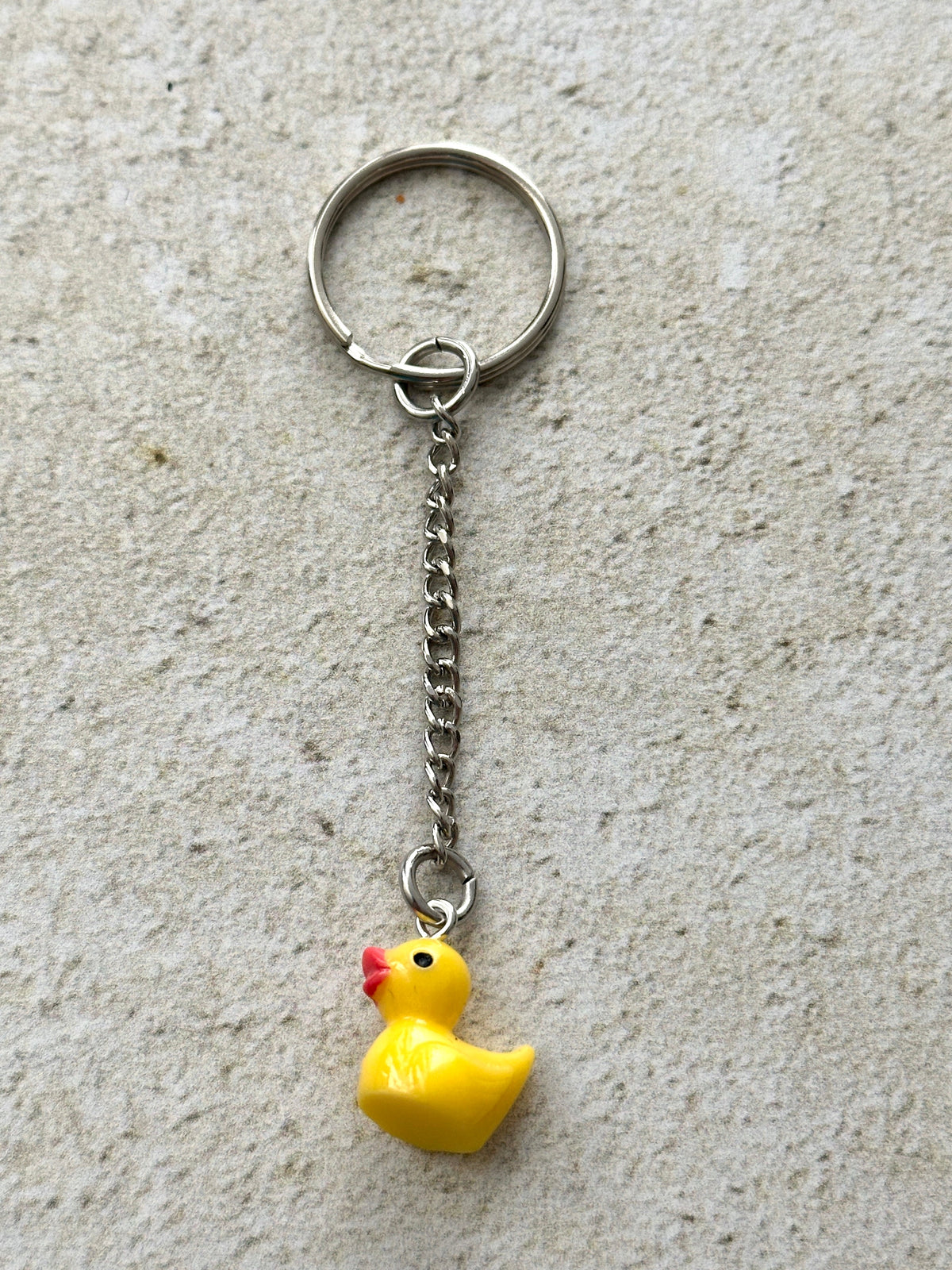Yellow Rubber Duck Zipper Pull Bag Charm Keychain