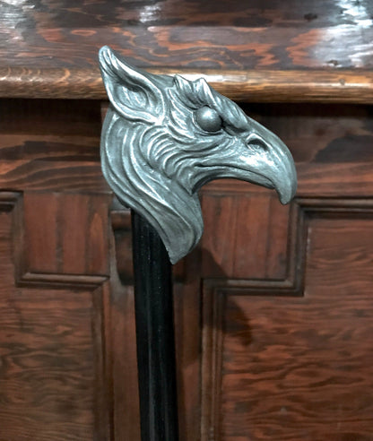 Griffin Cane, Hand Sculpted Walking Stick | Medieval Gothic