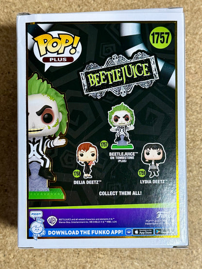 Funko Pop! Plus Movies Beetlejuice On Tombstone #1757 (BOX DMG)