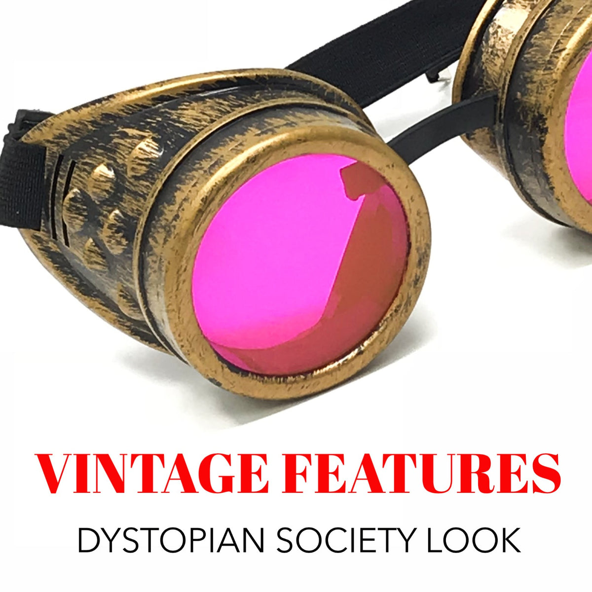 Wasteland Cyberpunk Goggles –  Cosplay Eyewear - neon pink, orange, green, red lenses