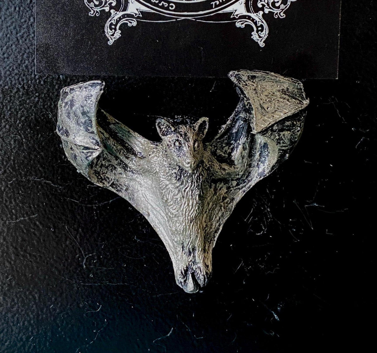 Soaring Fruit Bat Magnet, Hand Painted Resin Sculpture | Mythic Fantasy Decor