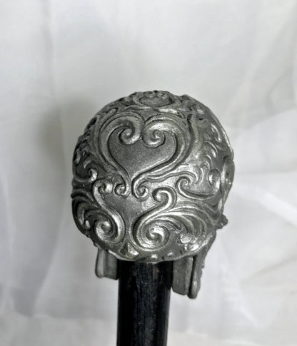 Ornate Skull Cane, Hand Sculpted Walking Stick | Victorian Gothic