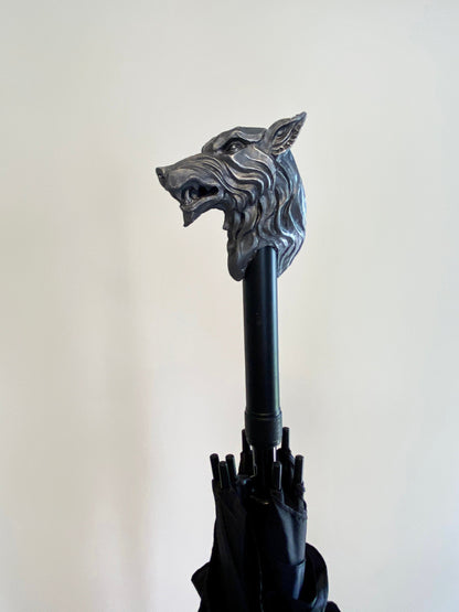 Wolf Head Umbrella, Hand Sculpted Resin | Medieval Gothic