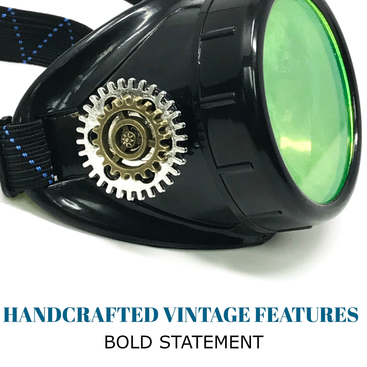 Mad Scientist - Steampunk Monocle Goggles – Pirate Eyepatch - lime green, orange, pink lenses