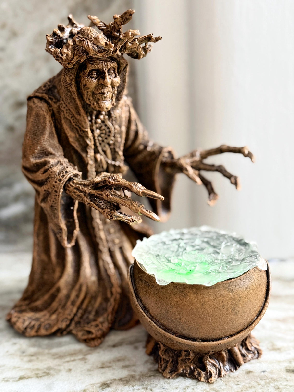 Gryla the Witch Statue, Hand Painted Resin Sculpture | Rustic Folklore