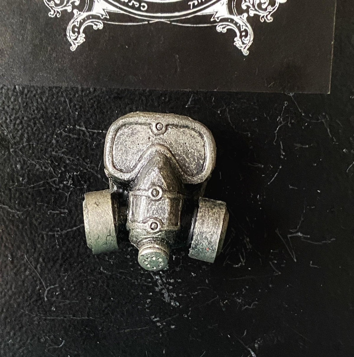 Respirator Gas Mask Magnet, Hand Painted Resin Sculpture