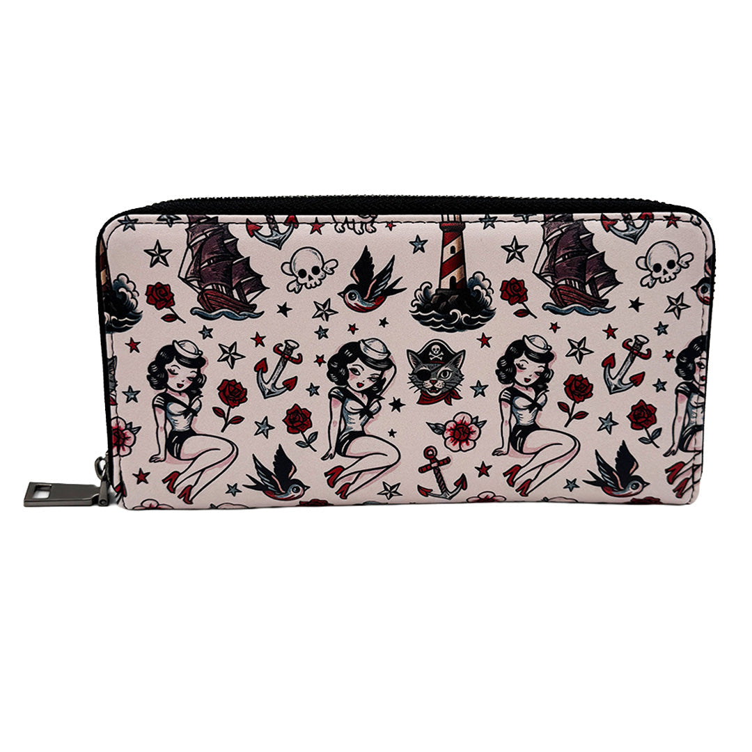 Pirate Cats and Sailor Things Clutch Wallet