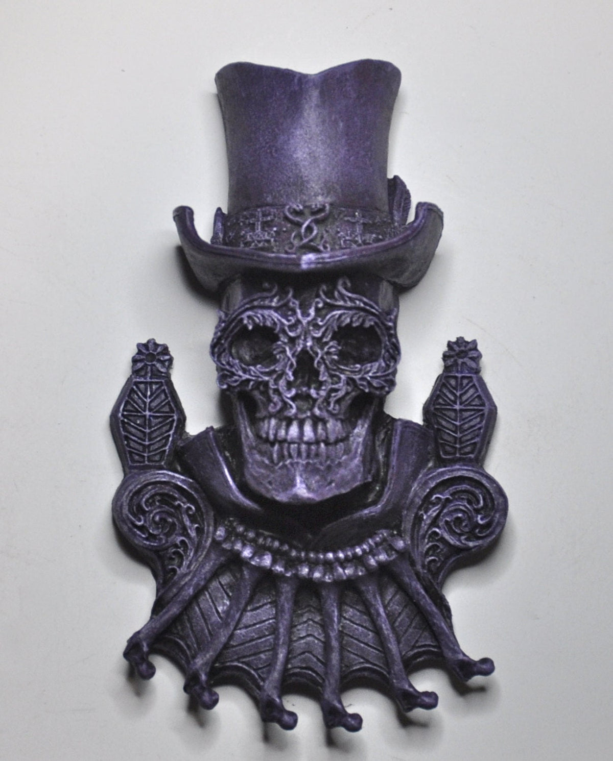 Baron Samedi Wall Plaque, Purple Finish