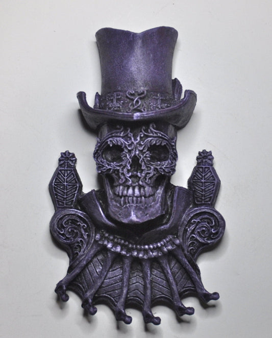 Baron Samedi Wall Plaque, Purple Finish