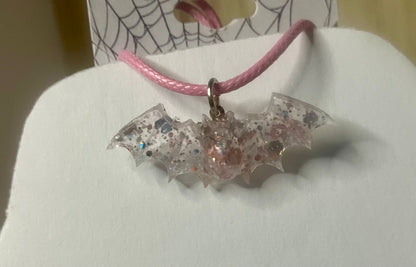 Handmade Resin Bat Pendant Necklaces