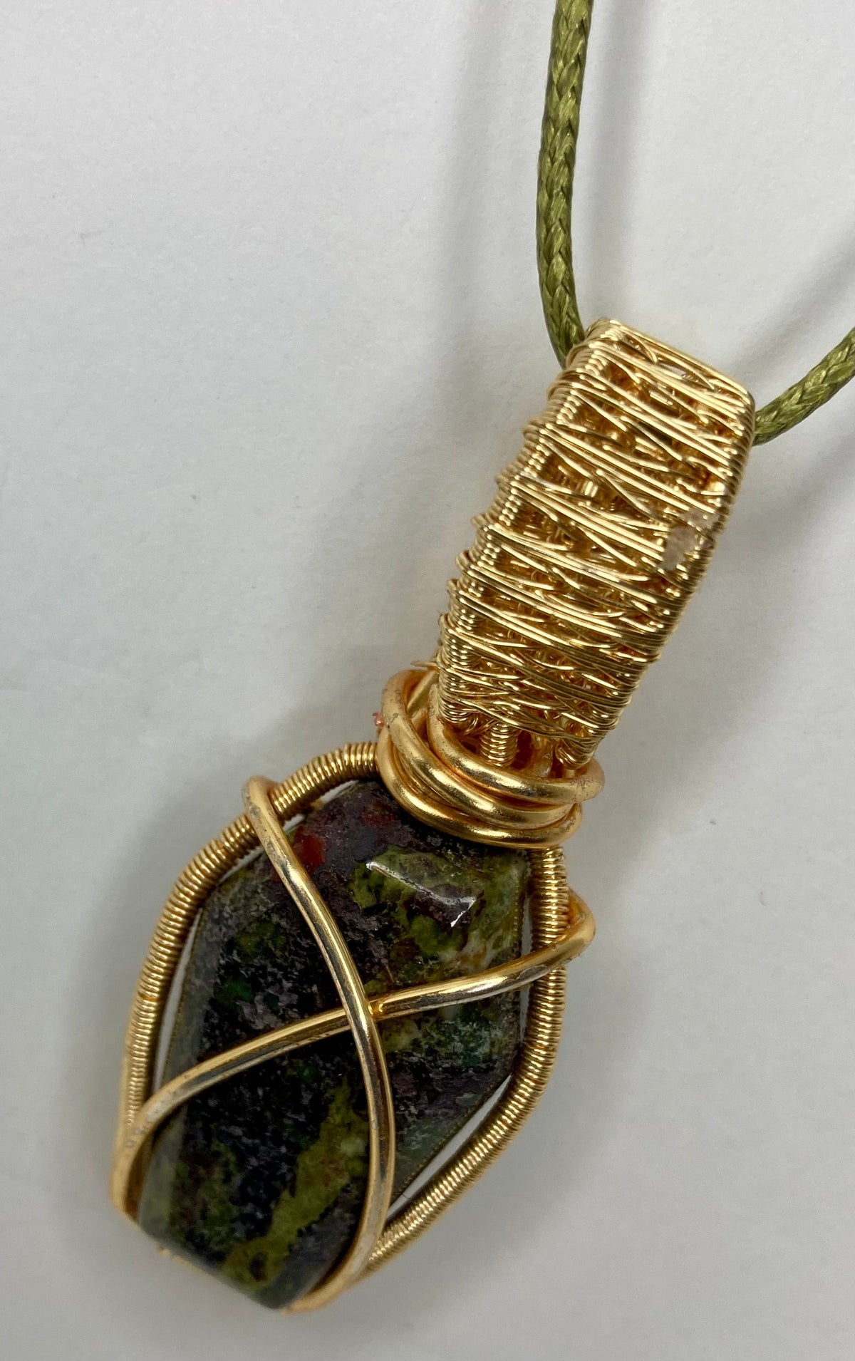 Wire Wrapped Stone Pendants, Silver and Gold Plated Copper Wire