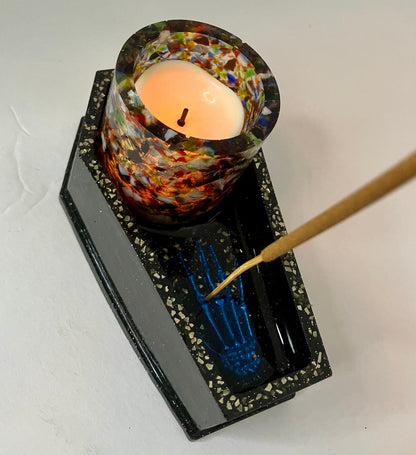 Resin Coffin Votive Holder & Incense Burner