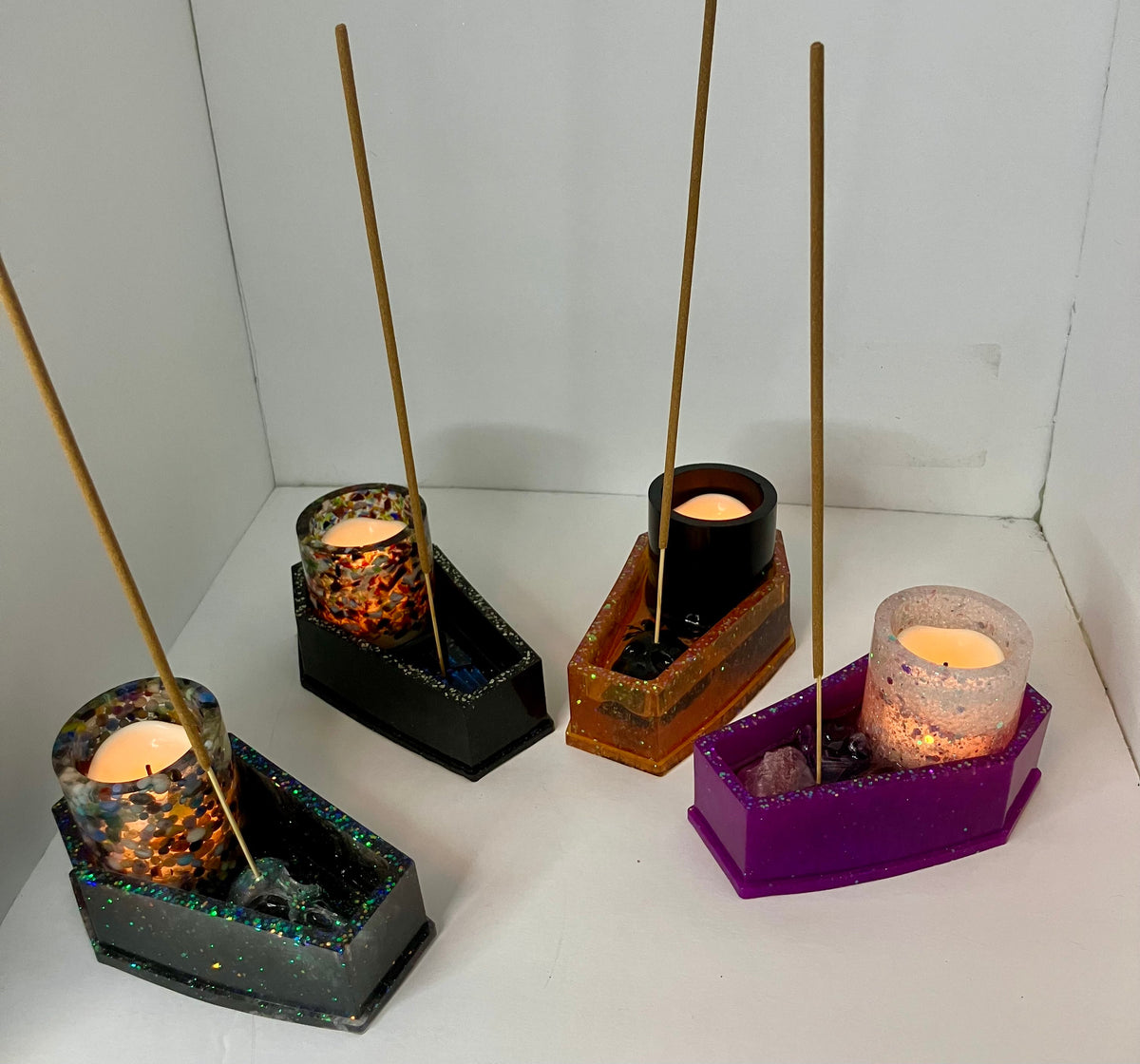 Resin Coffin Votive Holder & Incense Burner