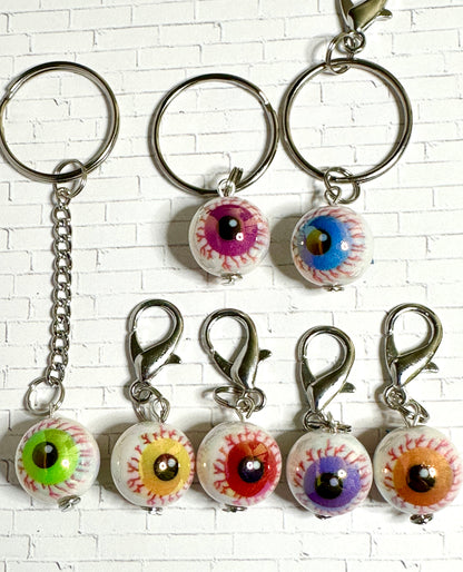 Bloody Eyeball Zipper Pull Keychain
