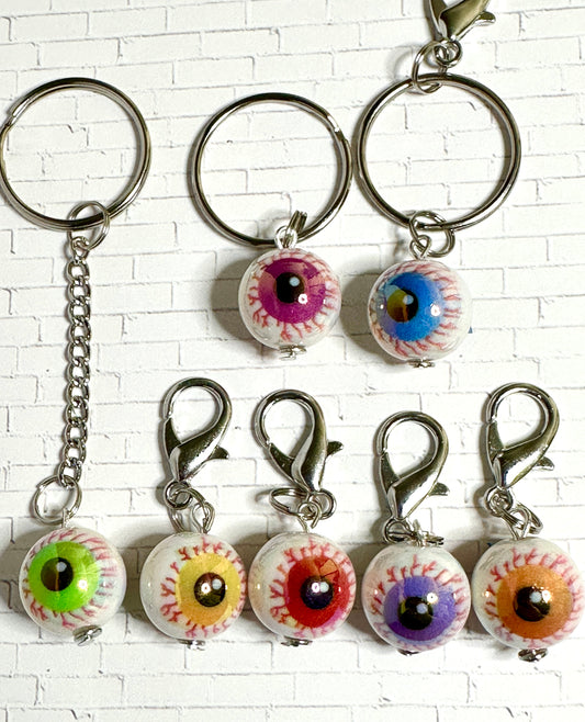 Bloody Eyeball Zipper Pull Keychain