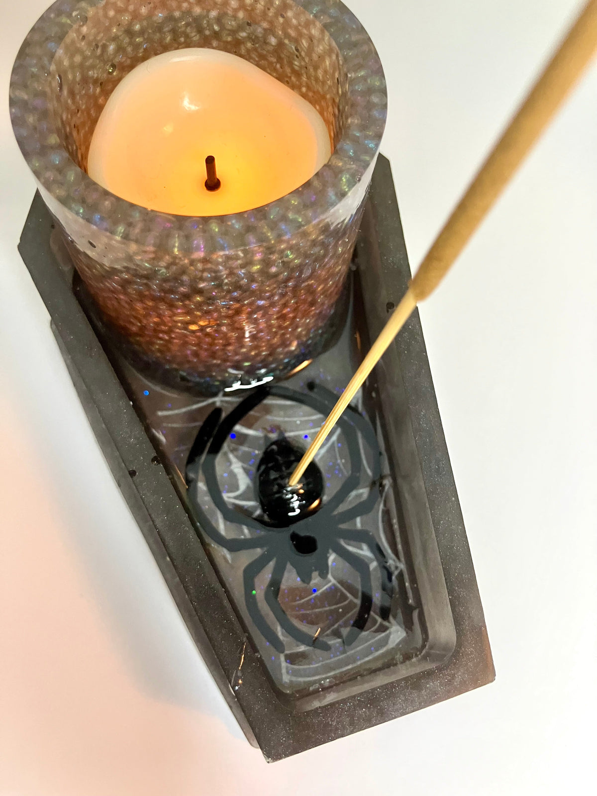Resin Coffin Votive Holder & Incense Burner