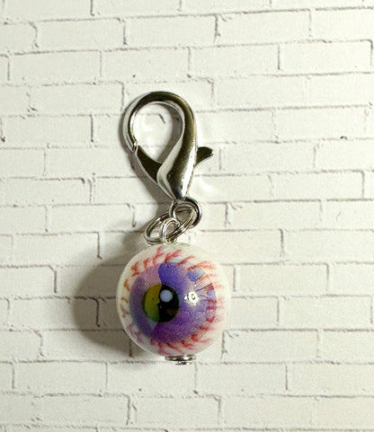 Bloody Eyeball Zipper Pull Keychain