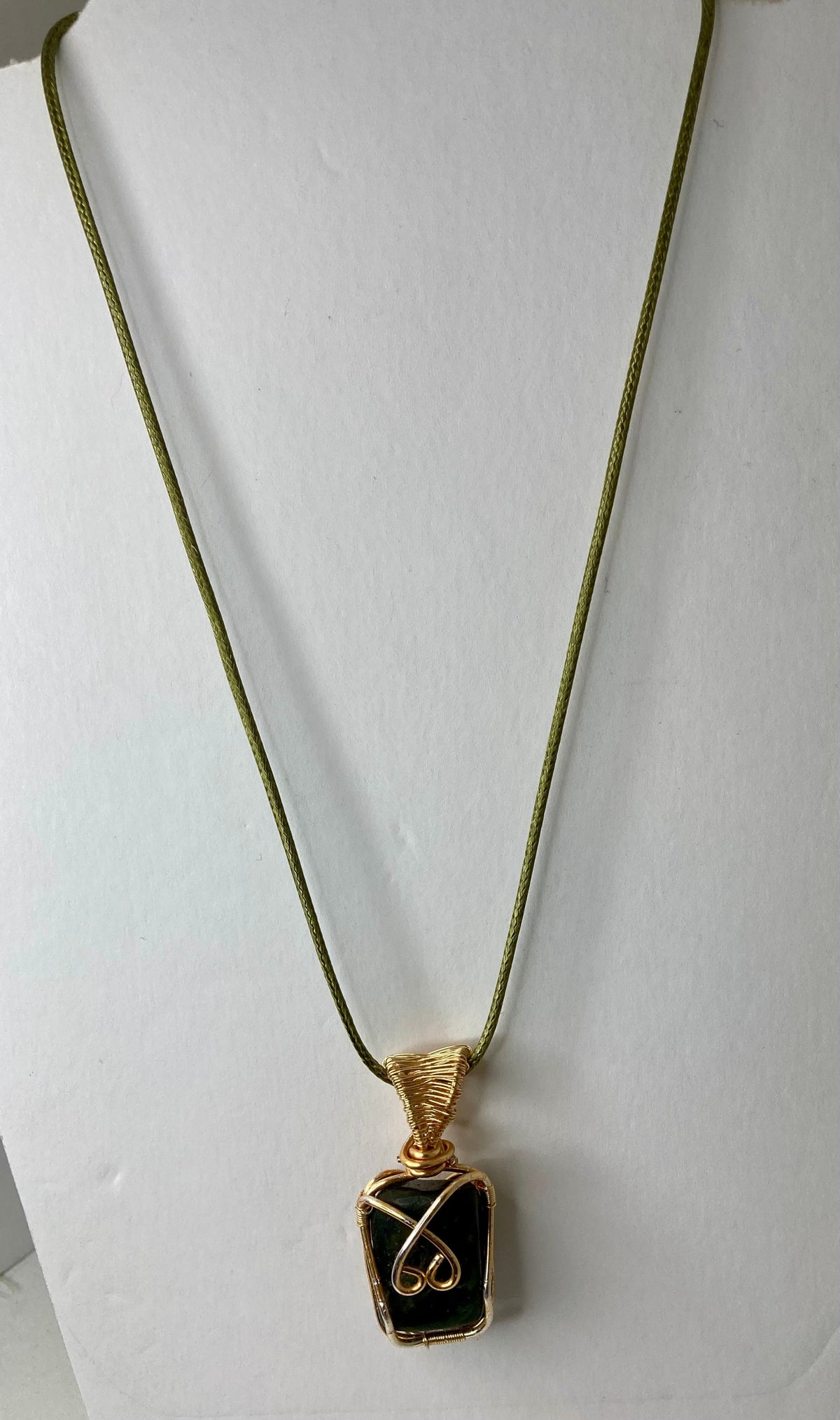 Wire Wrapped Stone Pendants, Silver and Gold Plated Copper Wire