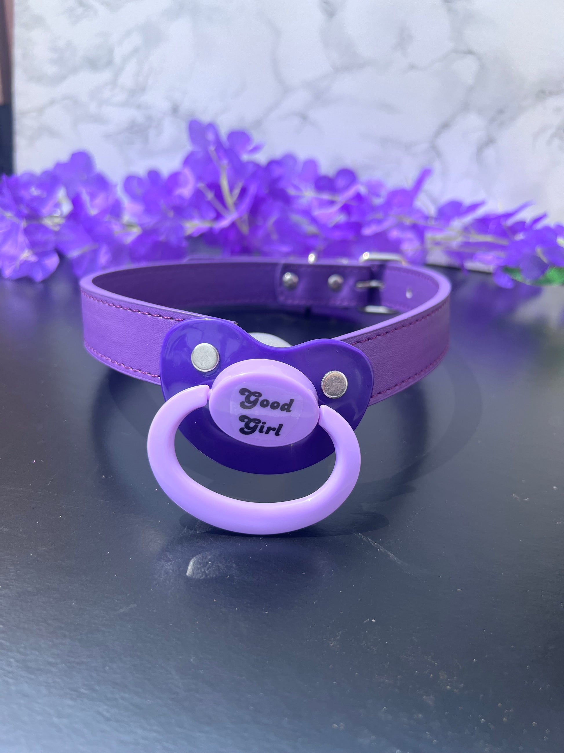 Good Girl Adult Purple Pacifier Gag