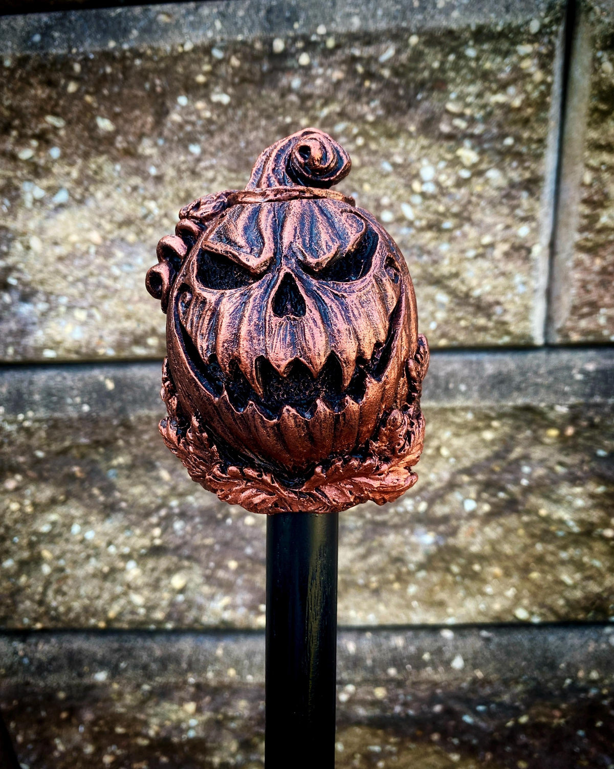 Jack O' Lantern Cane, Hand Sculpted Walking Stick | Halloween Gothic
