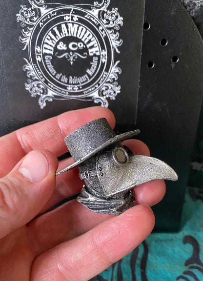 Plague Doctor Magnet, Hand Painted Resin Sculpture