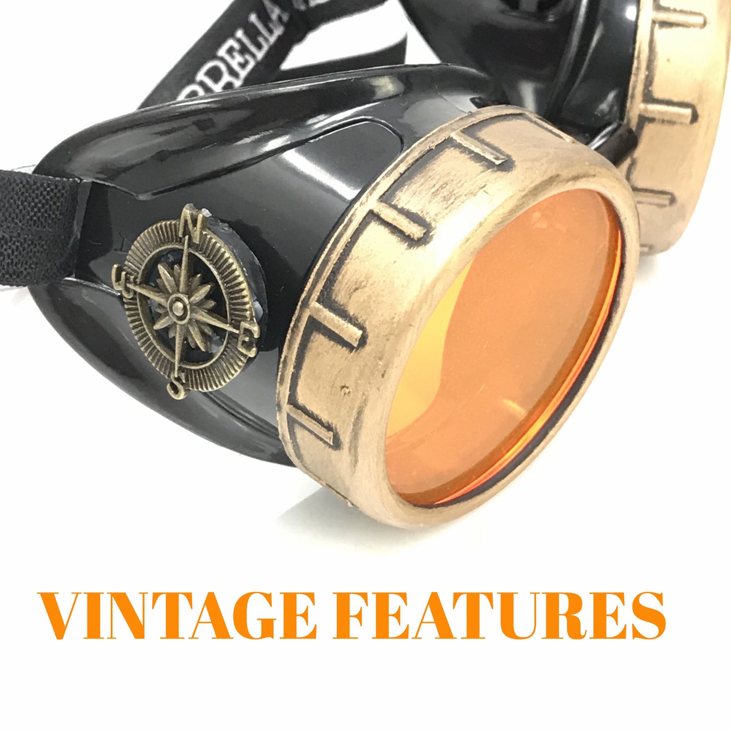 Steampunk Aviator Goggles Spiral Diffraction Lenses - pink, orange, lime green, clear lenses
