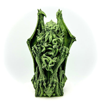 Cthulhu Enthroned Statue, Hand Painted Resin Sculpture