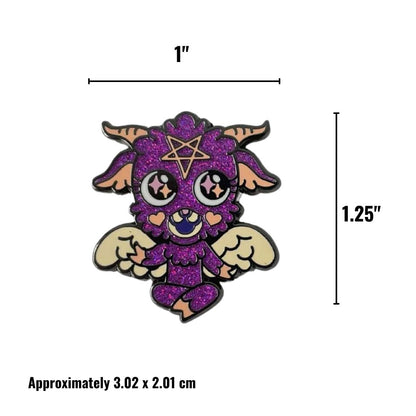 Baby Baphomet Hard Enamel Pin with Glitter