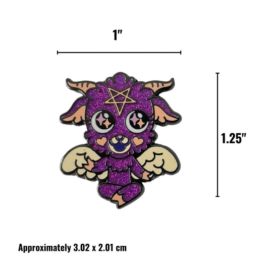 Baby Baphomet Hard Enamel Pin with Glitter