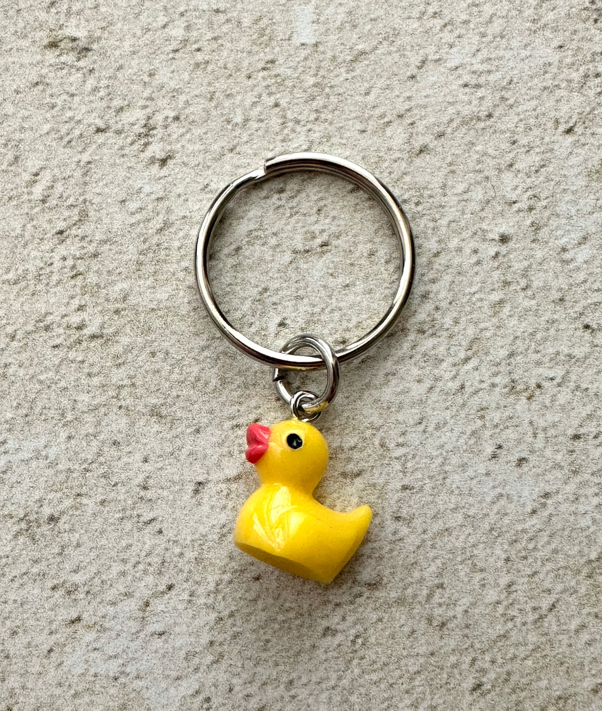 Yellow Rubber Duck Zipper Pull Bag Charm Keychain