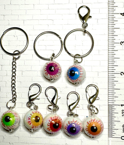 Bloody Eyeball Zipper Pull Keychain