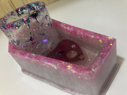 Resin Coffin Votive Holder & Incense Burner
