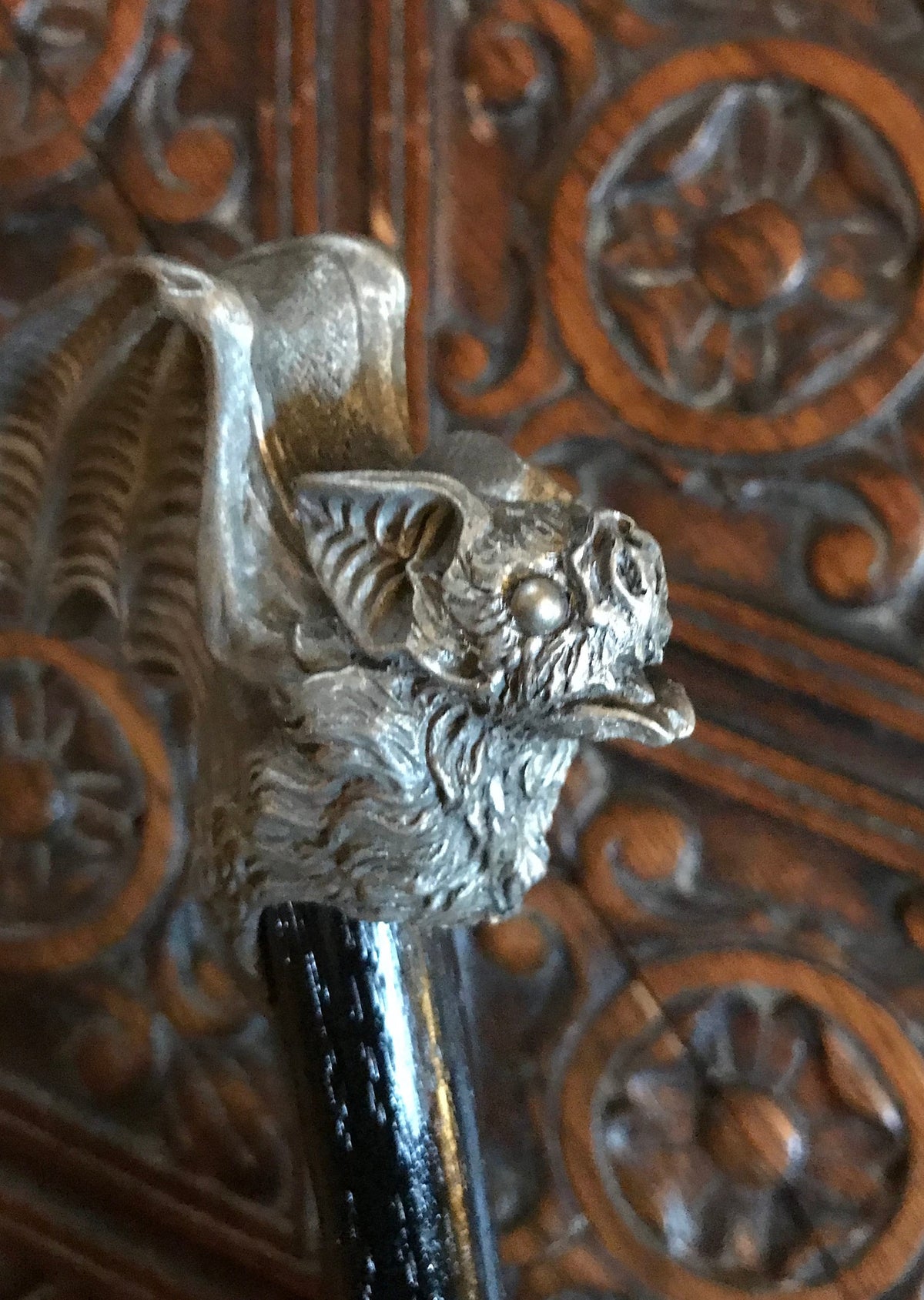 Vampire Bat Cane, Hand Sculpted Walking Stick | Victorian Gothic