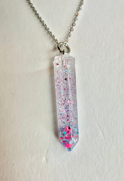 Geometric Resin Pendant Necklaces: Glitter, Ink Swirl & Custom